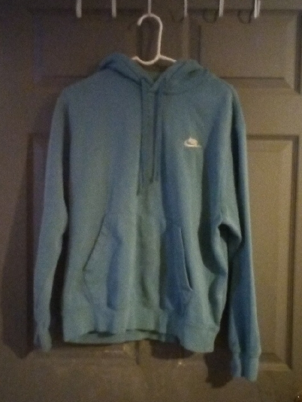 Nike Light Blue Pullover Hoodie with Small Logo